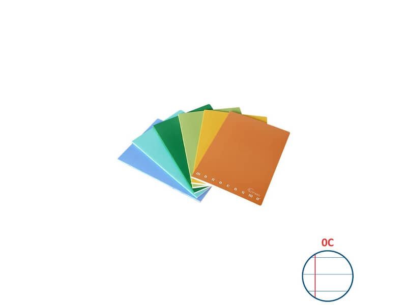Quaderno Pigna Maxi Monocromo Green 42 ff 80 gr – A4 rigatura OC – copertine assortite – conf. 10 pezzi – 02309780C