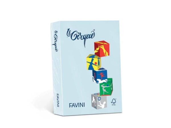 Carta colorata Favini Le Cirque A4 160  g/mý colori tenui  Celeste 101 - risma da 250 fogli - A74T304