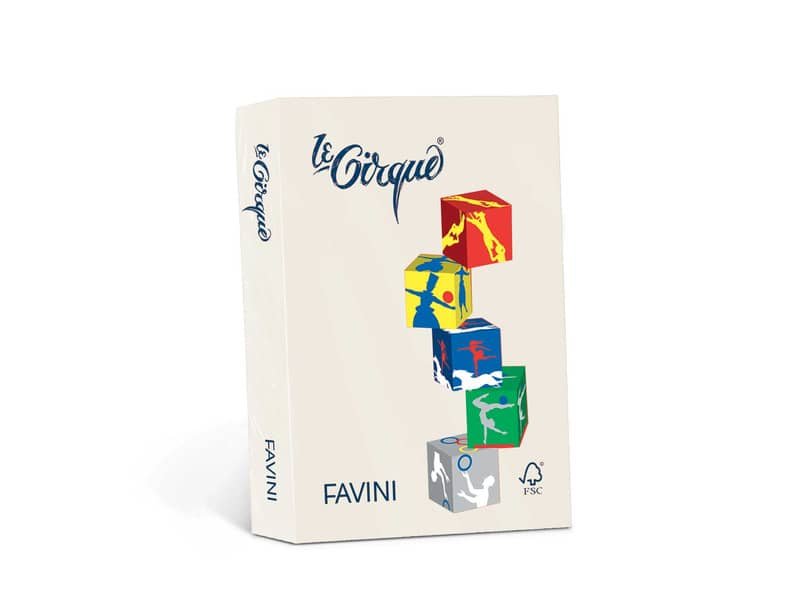 Carta colorata Favini Le Cirque A4 160  g/mý colori tenui Avorio 110 – risma da 250 fogli – A74Q304