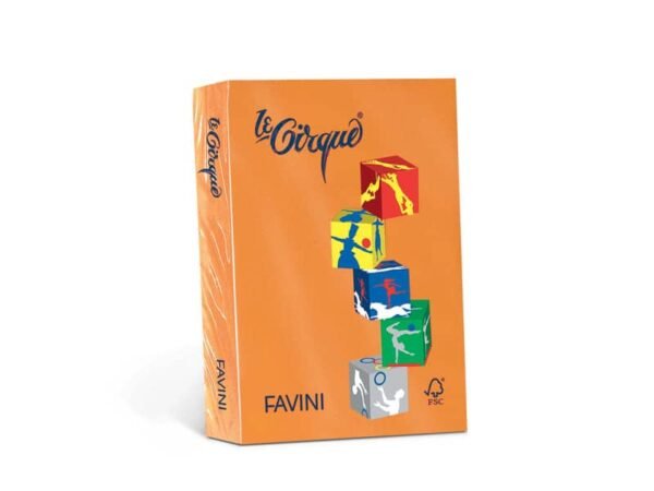 Carta colorata Favini Le Cirque A3 160  g/mý colori forti Arancio Tropico 205 - risma da 250 fogli - A74E223