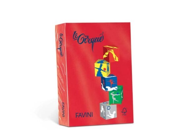 Carta colorata Favini Le Cirque A4 160  g/mý colori forti Scarlatto 209 - risma da 250 fogli - A74C304