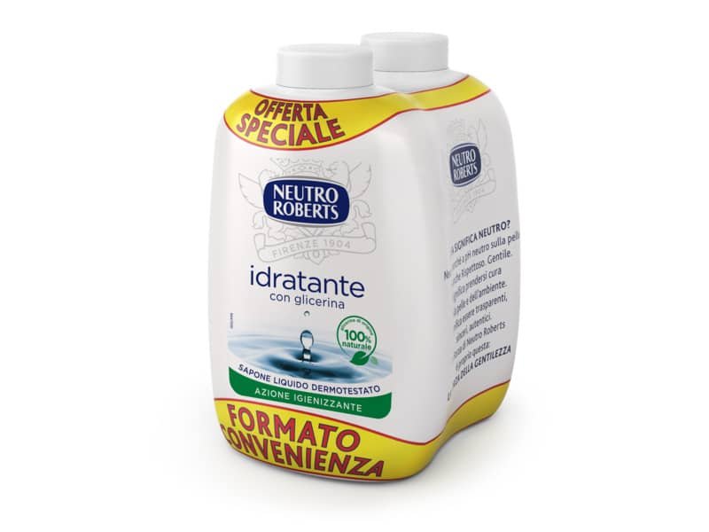 Ricarica sapone Neutro Roberts Idratante con glicerina – 200 ml Conf 2 pezzi – R908767
