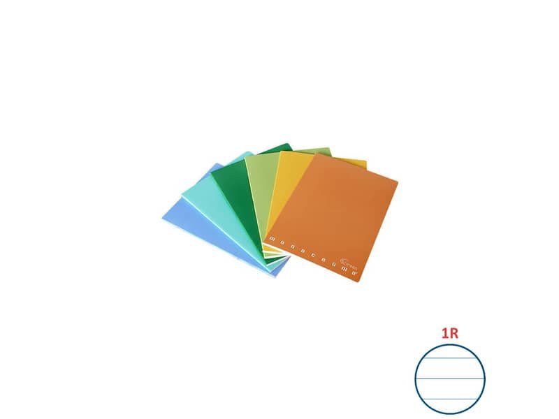 Quaderno Pigna Maxi Monocromo Green 42 ff 80 gr – A4 rigatura 1R – copertine assortite – conf. 10 pezzi – 02309781R