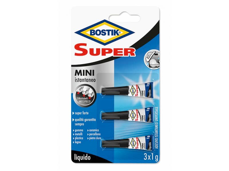 Colla attaccatutto cianoacrilica Bostik Super Mini liquido tubetto monodose  3×1 gr  D2743
