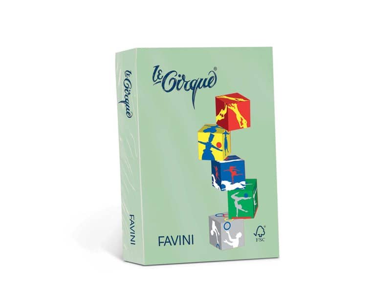 Carta colorata Favini Le Cirque A4 160  g/mý colori tenui  Verde 107 – risma da 250 fogli – A74P304
