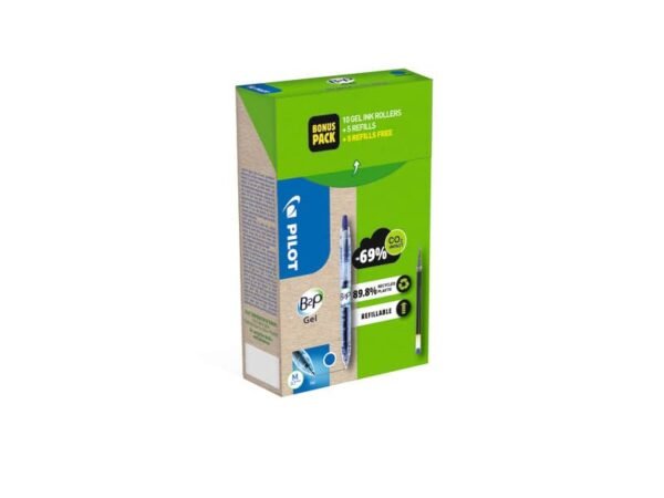 Penna gel a scatto Pilot B2P Begreen 0,7 mm blu Green Pack 10 penne + 10 refill (5 omaggio ) - 000026