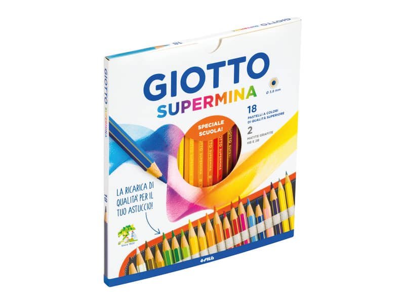 Matite colorate GIOTTO Supermina assortiti Conf. 18 pezzi + 2 matite Lyra Temagraph HB – 236300
