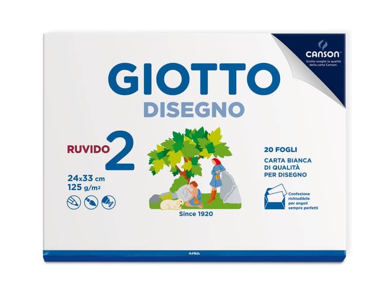 Album da disegno Giotto Disegno 2 125 g – 24×33 cm ruvido 20 fogli 583000