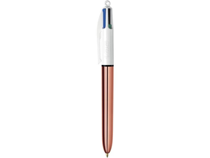 Penna a sfera a scatto BIC 4 Colours Shine fusto Rose Gold – assortiti 4 colori – 504894