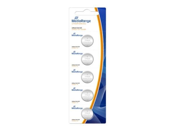 Batterie al litio a bottone Media Range CR1620 3V blister da 5 batterie - MRBAT130