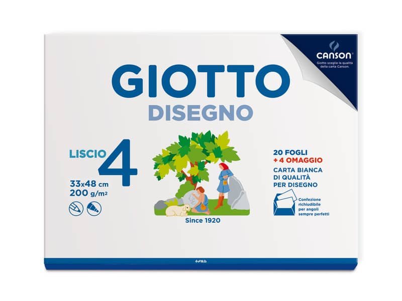 Album da disegno Giotto Disegno 4 200 g – 33×48 cm liscio 24 fogli 583700