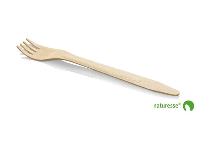 Forchette in legno monouso Scatolificio del Garda – 165 mm avana – Conf. 100 pezzi – 11969