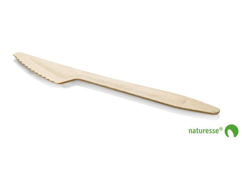 Coltelli in legno monouso Scatolificio del Garda – 165 mm avana – Conf. 100 pezzi – 11968