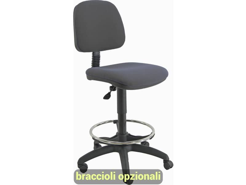 Sgabello tecnico Unisit Esos EOE4S seduta alta – poggiapiedi telescopico – rivestimento Eco grigio scuro EOE4S/ET