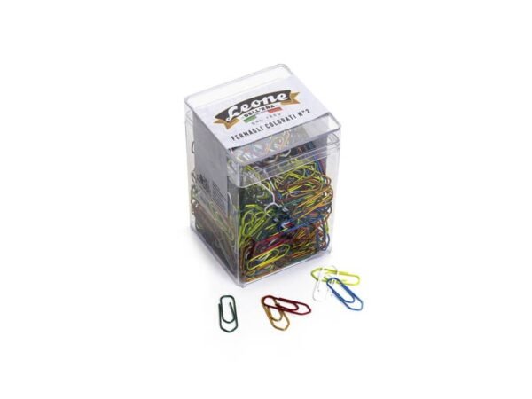 Fermagli colorati metallizzati Leone Nø 2 - 26 mm in barattolo da 500 pezzi - assortiti FX50