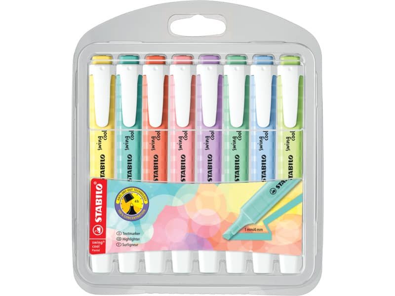 Evidenziatori Swing Cool WOW Stabilo conf. 8 colori assortiti Pastel 275/8-08-1