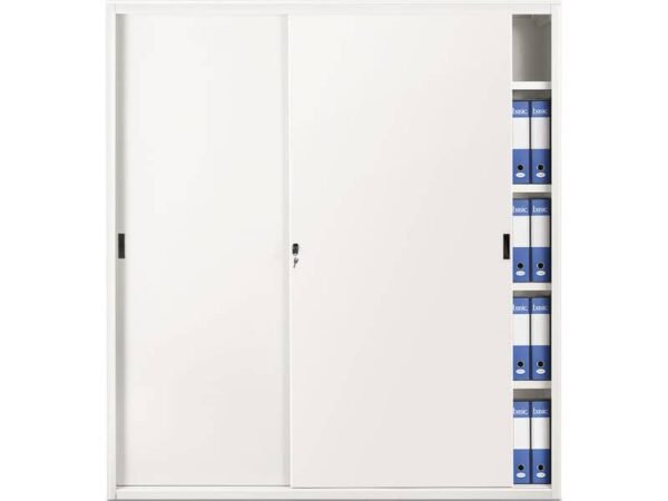 Armadio in metallo a porte scorrevoli 618 - 180x45x200 cm Tecnical 2 bianco