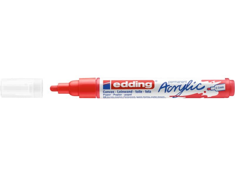 Marcatore acrilico Edding 5100 – punta tonda 2-3 mm tratto medio – rosso-traffico – E-5100 902