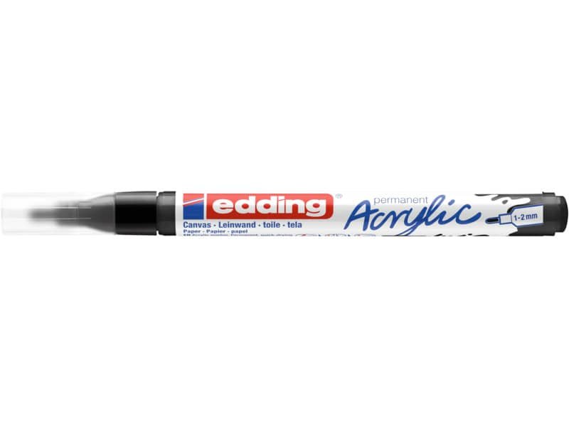 Marcatore acrilico Edding 5300  – punta tonda 1-2 mm tratto fine – nero-intenso – E-5300 901