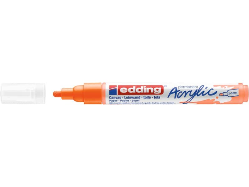 Marcatore acrilico Edding 5100 – punta tonda 2-3 mm tratto medio – arancio-fluo – E-5100 066