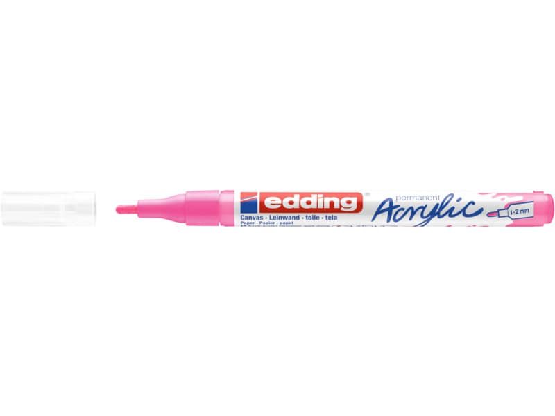 Marcatore acrilico Edding 5300  – punta tonda 1-2 mm tratto fine – rosa fluo – E-5300 069