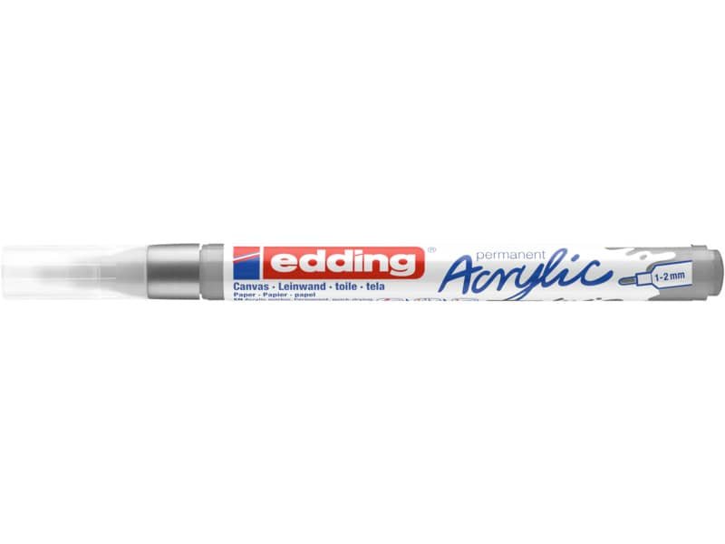 Marcatore acrilico Edding 5300  – punta tonda 1-2 mm tratto fine – argento – E-5300 923