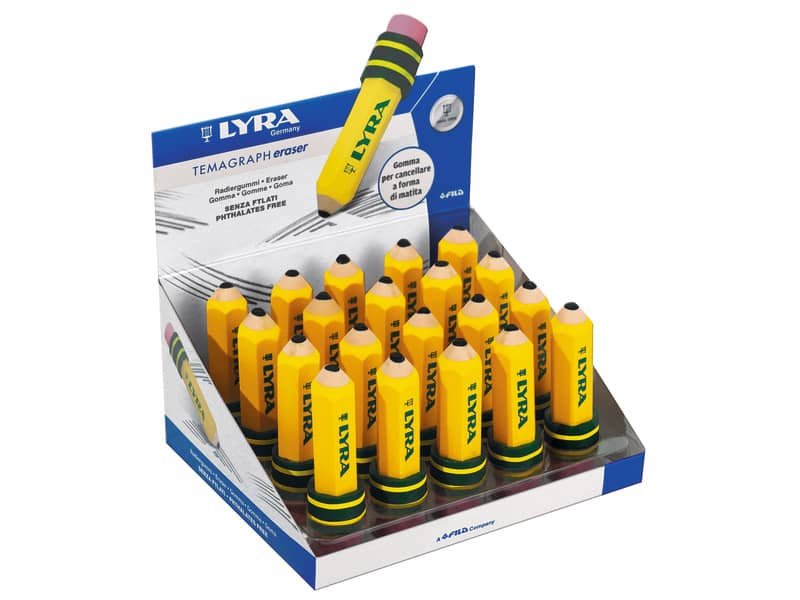 Espositore 20 gomme matita Lyra Termagraph Eraser 2×7 cm – L7417201