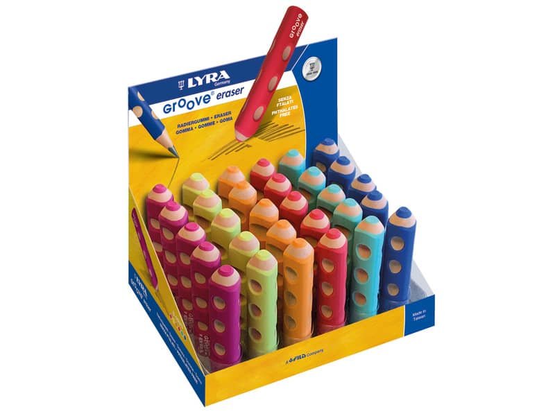 Gomma Groove eraser – forma triangolare ergonomica Lyra – colori assortiti L7407300
