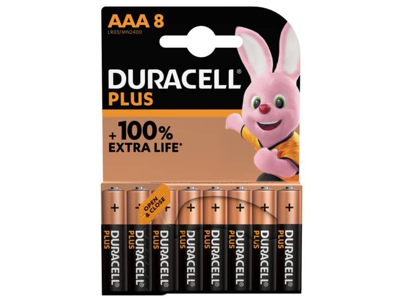 Batterie alcaline Duracell Plus100 Ministilo AAA – MN2400 – blister da 8 – DU0211