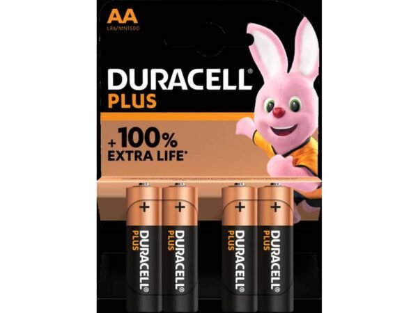 Batterie alcaline Duracell Plus100 Stilo AA - MN1500 - blister da 4 - DU0101