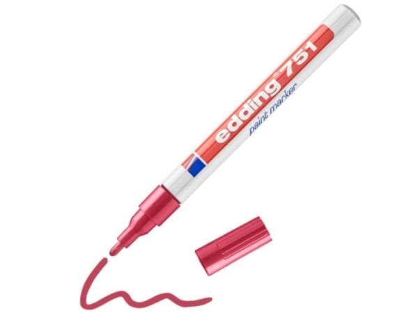 Marcatore a vernice edding 751 punta conica 1-2 mm rosso E-751 002