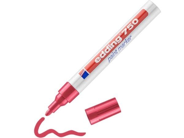 Marcatore a vernice edding 750 punta conica 2-4 mm rosso E-750 002