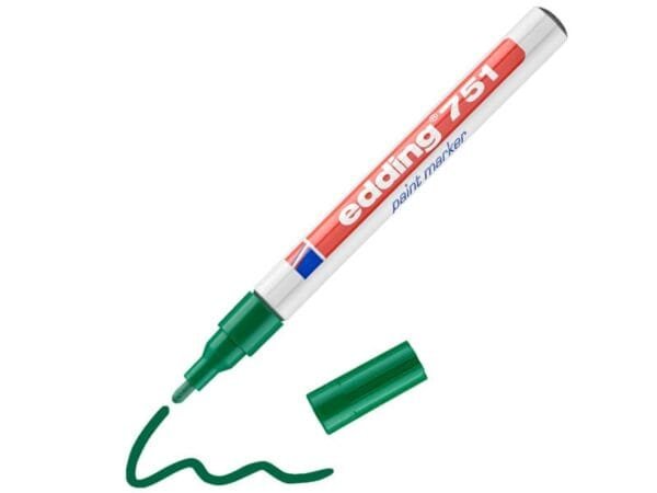 Marcatore a vernice edding 751 punta conica 1-2 mm verde E-751 004