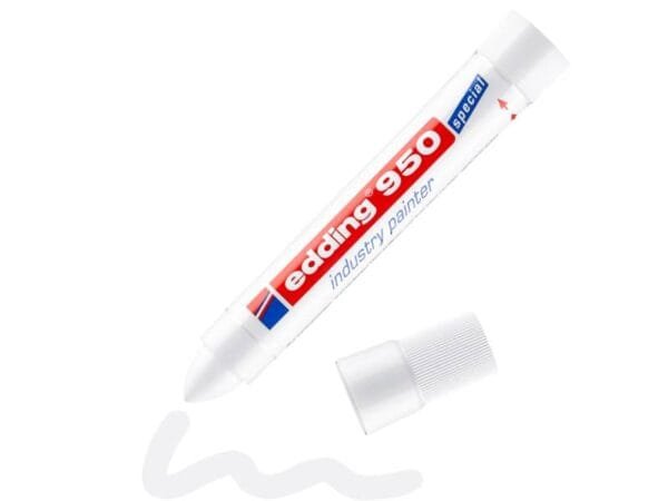 Marcatore a cera edding 950 punta conica 10 mm bianco E-950 049