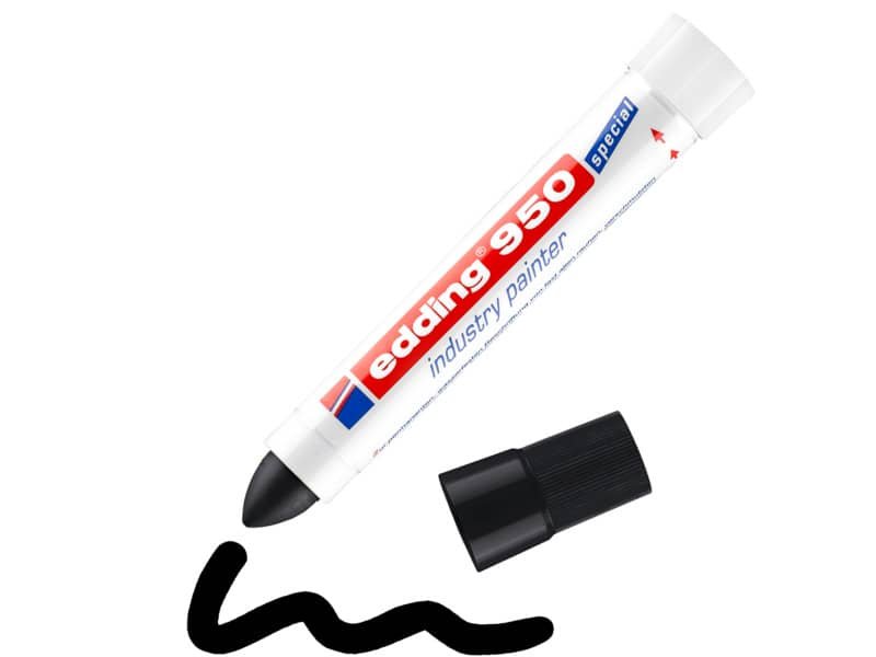Marcatore a cera edding 950 punta conica 10 mm nero E-950 001