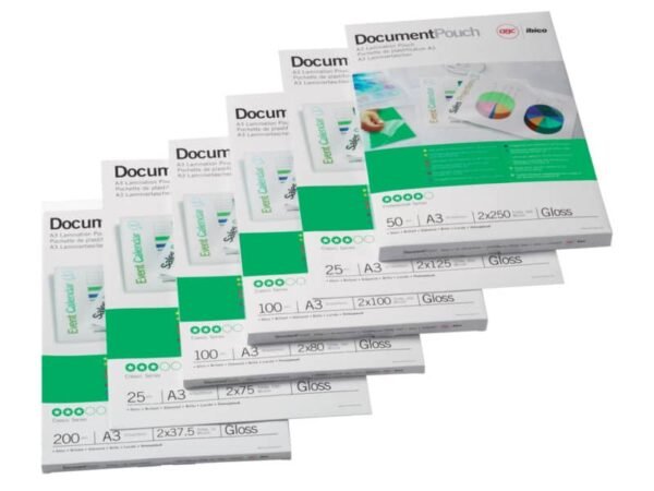 Pouches per plastificatrici GBC 2x125 æm finitura lucida - A2 Conf. 50 pezzi - 3745099