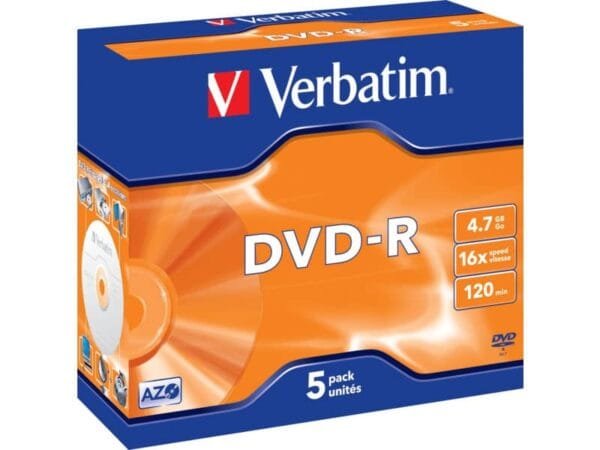 DVD-R Verbatim Jewel Case 4.7 GB - velocit… 16x conf. da 5 - 43519