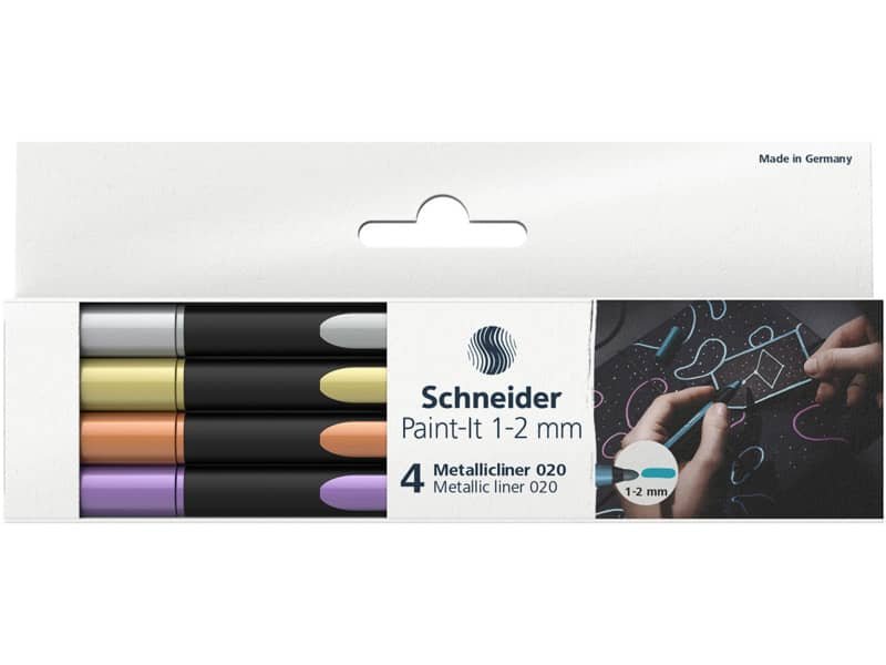 Astuccio pennarelli Metallic Liner – Schneider assortiti conf. 4 pezzi  P700295