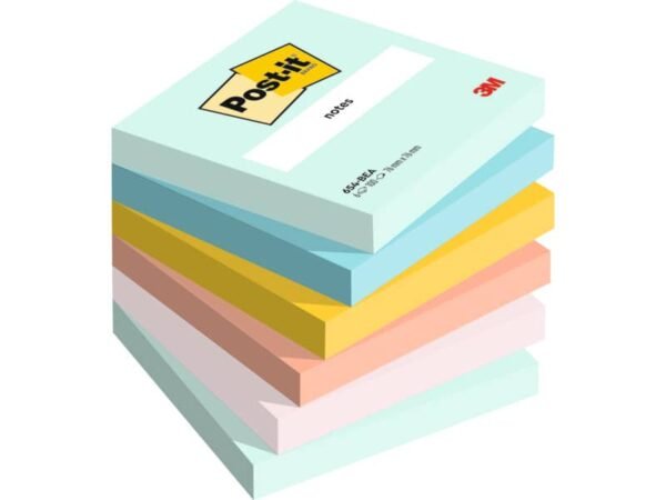 Foglietti riposizionabili Post-it© Beachside - conf. 6 blocchetti da 100 ff 76x76 mm - 654-6-BEA