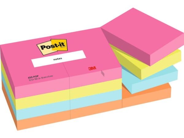 Foglietti Post-it© Popmistic - conf. 12 blocchetti da 100 ff - 38x51 mm - 653-pop