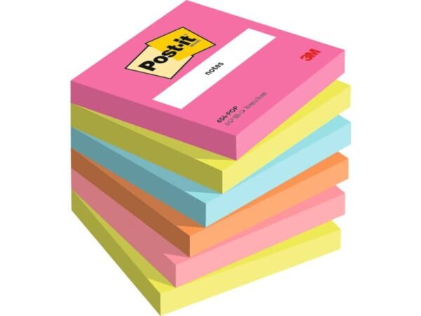 Foglietti Post-it© Popmistic - conf. 6 blocchetti da 100 ff - 76x76 mm - 654-pop