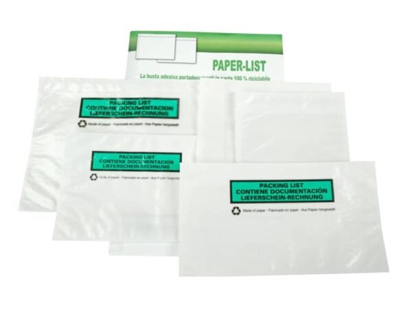 Buste adesive in carta ecologica Methodo C4 trasparenti - 320x250 mm con scritta doc enclosed - conf. 250 pezzi -X101412