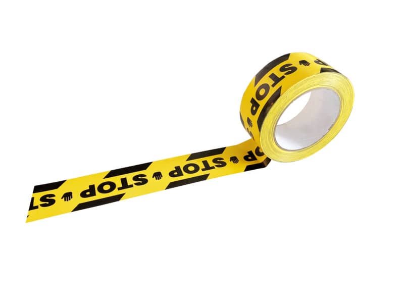 Nastro adesivo barricata Viso STOP – Nero/Giallo – 50 mm x 33 mt RSA335STOPNJ