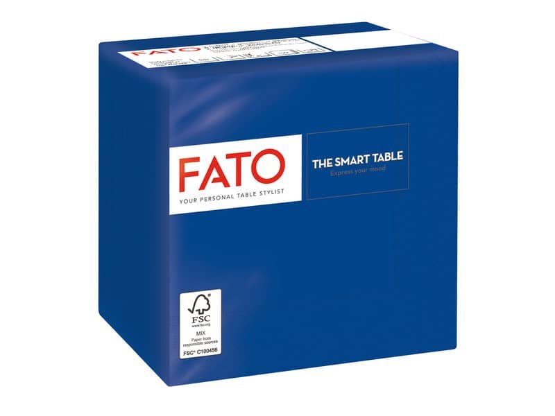 Tovaglioli piegati 2 veli Fato Smart Table pura cellulosa 24×24 cm – blu notte – conf. 100 pezzi – 82229003