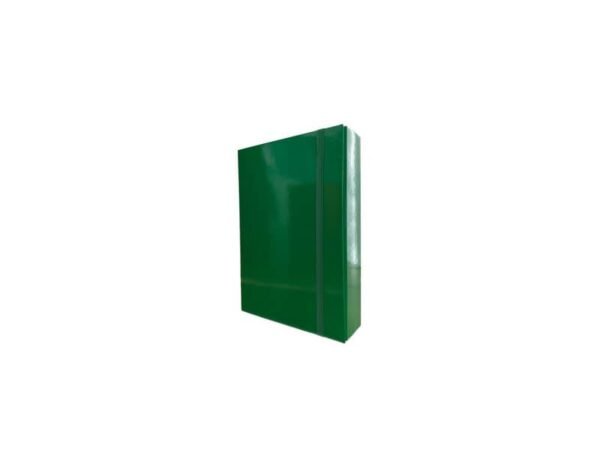 Portaprogetti in cartone con elastico piatto Euro-Cart Iris dorso 8 cm verde - formato A4 - CPRIO08ELPVE IRIS