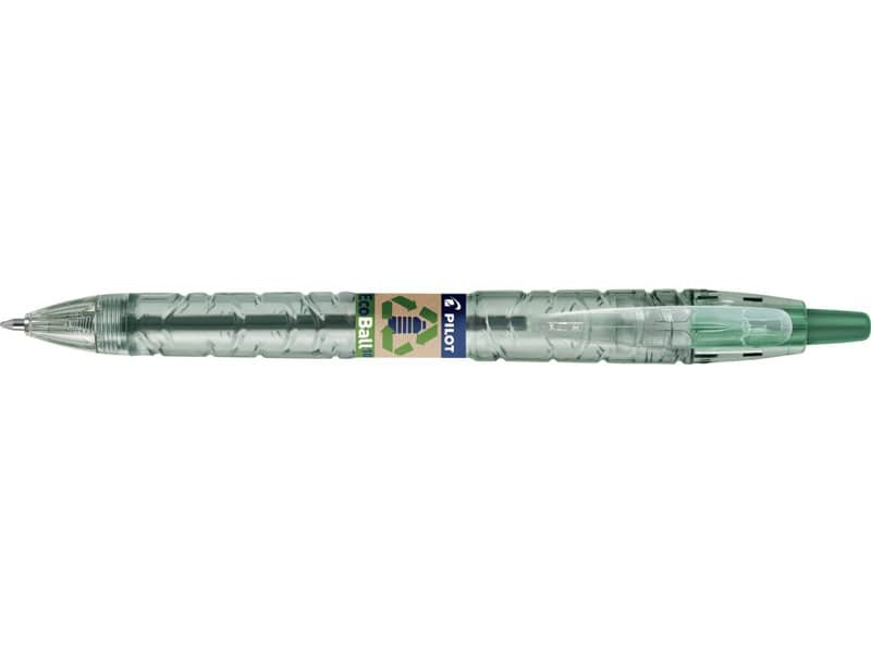 Penna a sfera a scatto Pilot ecoball B2P ricaricabile – punta 1 mm – inchiostro a base d’olio – verde – 040179