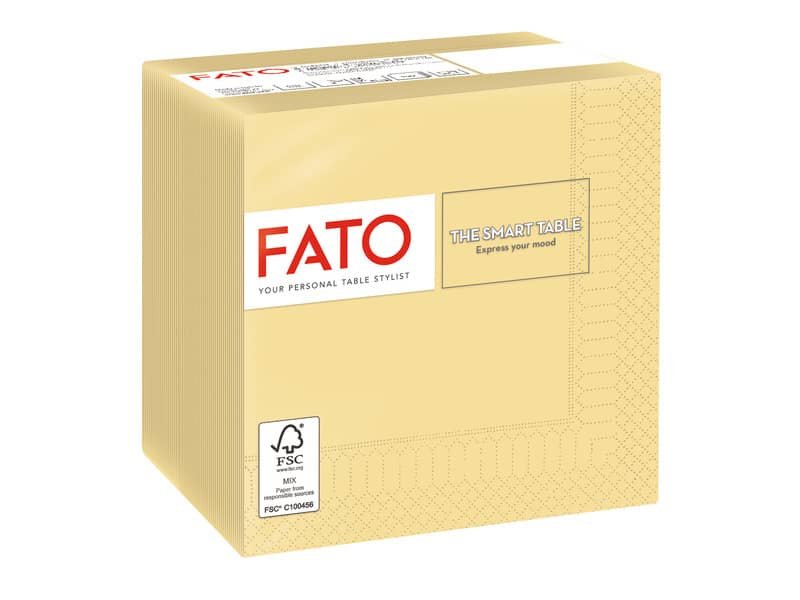 Tovaglioli piegati 2 veli Fato Smart Table pura cellulosa 24×24 cm champagne conf. 100 pezzi – 82541003