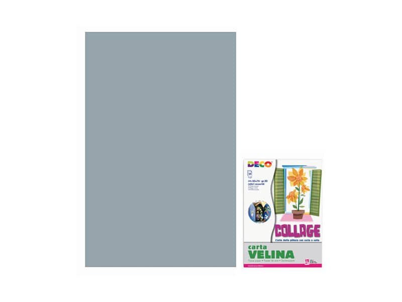 Carta velina 50×76 cm – busta 24 fogli – 20 g/mý Deco argento 05323
