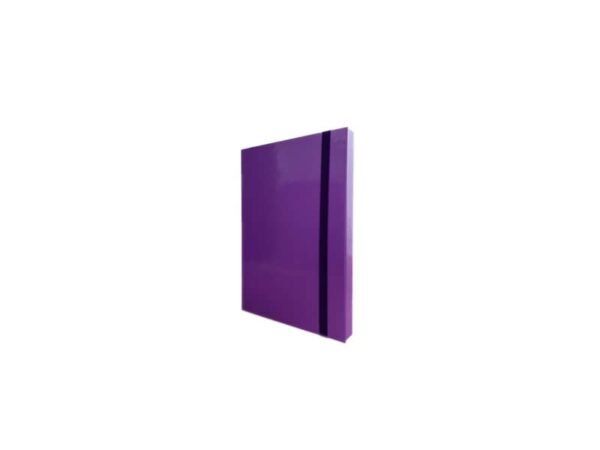 Portaprogetti in cartone con elastico piatto Euro-Cart Iris dorso 3 cm viola - formato A4 - CPRIO03ELPVI IRIS