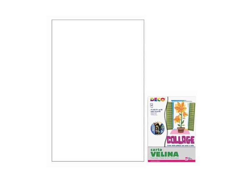 Carta velina 50×76 cm – busta 24 fogli – 20 g/mý Deco bianco 05310